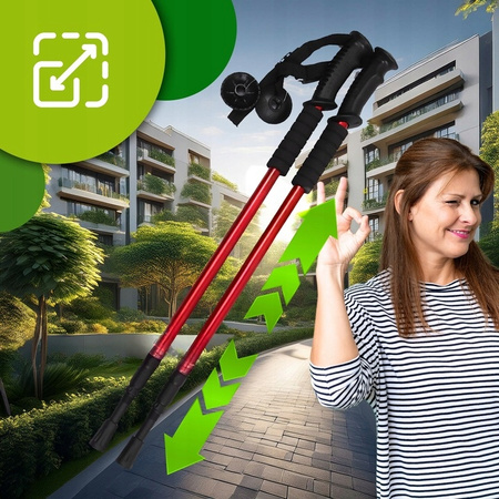 KIJKI DO NORDIC WALKING KIJE DO CHODZENIA PO GRÓRACH REGULOWANE TREKKINGOWE