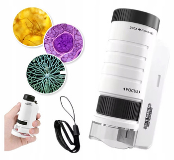 MIKROSKOP EDUKACYJNY DLA DZIECI 120X PRZENOŚNY NA PREZENT LED NAUKOWY COIL