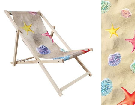 Leżak Drewniany ogrodowy plażowy premium PIASEK MUSZELKI PLAŻA