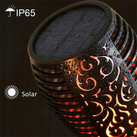 LAMPA SOLARNA POCHODNIA XL 50 CM EFEKT PŁOMIENIA LAMPKI OGRODOWE 12LED