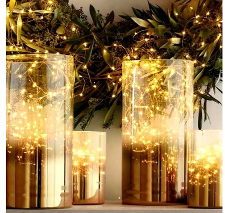 LAMPKI DRUCIKI 50 LED na baterie kolorowe drucik GIRLANDA NA STROIK RGB 5M