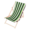 Leżak Drewniany ogrodowy plażowy premium BIAŁO-ZIELONO-CZARNE PASKI