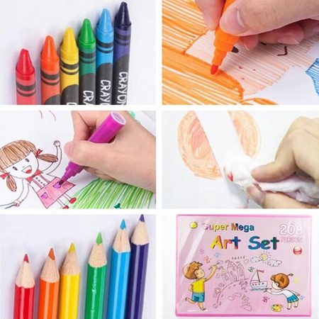 ZESTAW ARTYSTYCZNY DLA DZIECI DO MALOWANIA RYSOWANIA XXL 210 EL