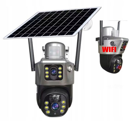 KAMERA obrotowa zewnętrzna solarna gsm 4G lte sim 2 OBIEKTYWY VISION 8MP 4K