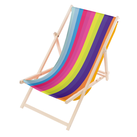 Leżak Drewniany ogrodowy plażowy premium KOLORY TĘCZY PION