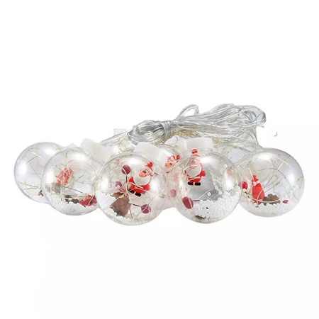 GIRLANDA KURTYNA ŚWIĄTECZNA NA OKNO KULE BOMBKI MIKOŁAJ ŚWIĘTA 3M + PILOT