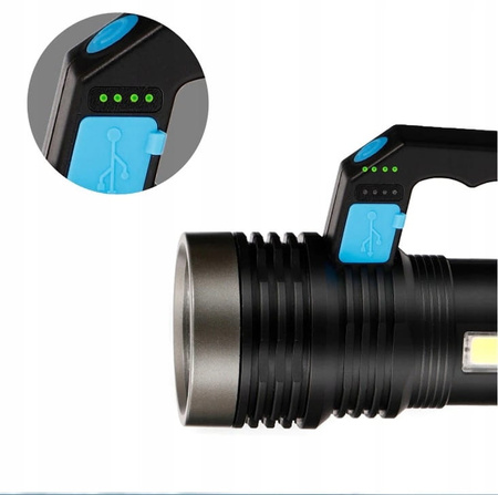 MOCNA LATARKA WIELOFUNKCYJNA 5x LED T6 WOJSKOWA 05