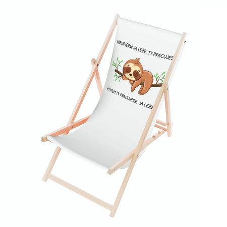 Leżak Drewniany ogrodowy plażowy premium LENIWIEC