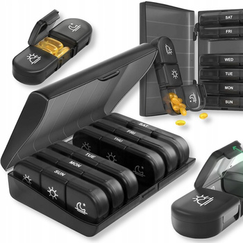 ORGANIZER POJEMNIK NA LEKI KASETKA PUDEŁKO NA TABLETKI 7 DNI 3 PORY DNIA