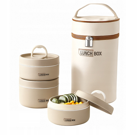 TERMOS OBIADOWY NA ŻYWNOŚĆ POJEMNIK TERMICZNY ZUPE 1,4L 3 SZT STALOWE TORBA