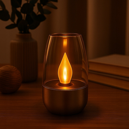 ZNICZ SOLARNY LED ŚWIECZKA ŚWIECA SENSOR ZMIERZCHU METALOWY WKŁAD DO ZNICZY