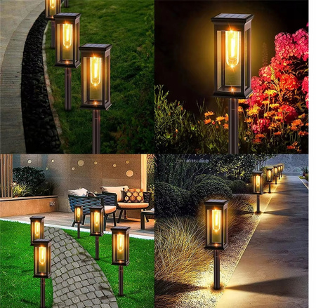 Lampki Solarne Wbijane Do Ogrodu Lampka Solarna LED Oświetlenie 2 Sztuki