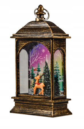 LAMPION LATARENKA LED OZDOBA ŚWIĄTECZNA LED RENIFER BOŻE NARODZENIE