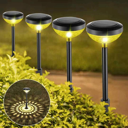 LAMPKA OGRODOWA SOLARNA WBIJANA LED MOZAIKA WARM LAMPA DEKORACYJNA 2 SZTUKI