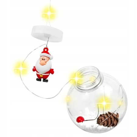 GIRLANDA KURTYNA ŚWIĄTECZNA NA OKNO KULE BOMBKI MIKOŁAJ ŚWIĘTA 3M + PILOT