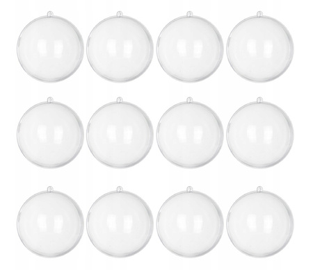 ZESTAW BOMBEK AKRYLOWYCH 10x OTWIERANE 10CM BOMBKI PRZEŹROCZYSTE