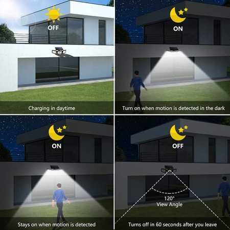 LAMPA LED SOLARNA CZUJNIK RUCHU ZMIERZCHU 360 307