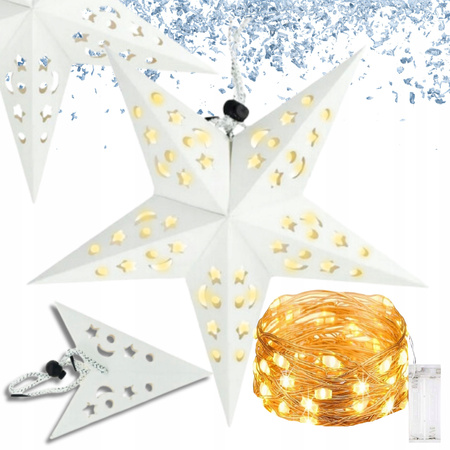 GWIAZDA PAPIEROWA LED WITRAŻ ŚWIĄTECZNA OZDOBA NA OKNO WISZĄCA ŚWIECĄCA 3D