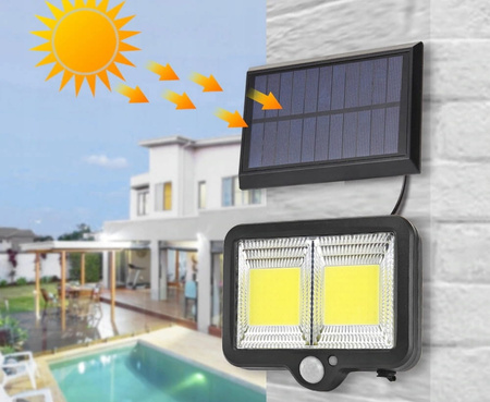 Halogen Lampa SOLARNA 130 LED Czujnik Ruchu + pilot