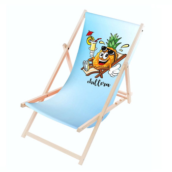 Leżak Drewniany ogrodowy plażowy premium ANANAS CHILL