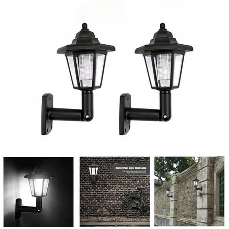 RETRO LAMPA SOLARNA KINKIET NA ŚCIANE LUB WBIJANA DO OGRODU