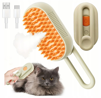 SZCZOTKA PAROWA DLA PSA KOTA NAWILŻAJĄCA SIERŚĆ MASAŻER DO PIELĘGNACJI