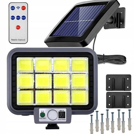 LAMPA SOLARNA DO OGRODU DO GARAŻU Z CZUJNIKIEM RUCHU MOCNA 288LED LATARNIA