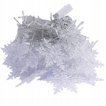 3,5M KURTYNA ŚWIETLNA ŚNIEŻYNKI LED LAMPKI ŚWIĄTECZNA GIRLANDA ZIMNA