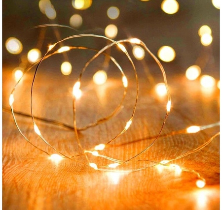 LAMPKI DRUCIKI 50 LED na baterie kolorowe drucik GIRLANDA NA STROIK RGB 5M