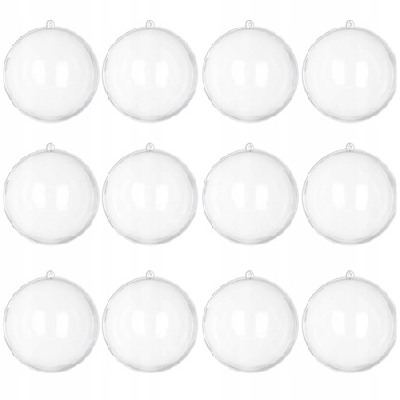 ZESTAW BOMBEK AKRYLOWYCH 10x OTWIERANE 8CM BOMBKI PRZEŹROCZYSTE