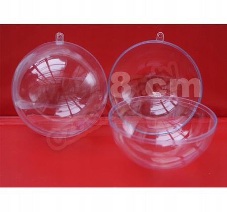 ZESTAW BOMBEK AKRYLOWYCH 10x OTWIERANE 10CM BOMBKI PRZEŹROCZYSTE