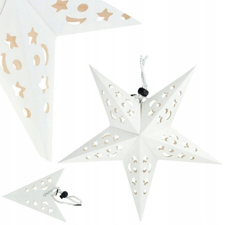 GWIAZDA PAPIEROWA LED WITRAŻ ŚWIĄTECZNA OZDOBA NA OKNO WISZĄCA ŚWIECĄCA 3D