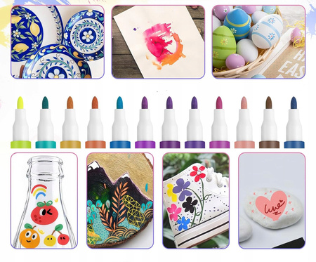 MARKERY AKRYLOWE PISAKI MAZAKI FLAMASTRY 24 DO RÓŻNYCH POWERZCHNI