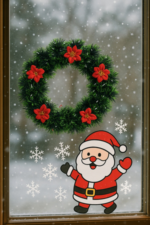 ŚWIĄTECZNY WIANEK STROIK DEKORACYJNY OZDOBA NA DRZWI WIENIEC L 27 cm