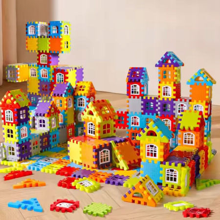 KLOCKI KONSTRUKCYJNE EDUKACYJNE ZESTAW KLOCKÓW PUZZLE DLA DZIECI 100 PUZZLI