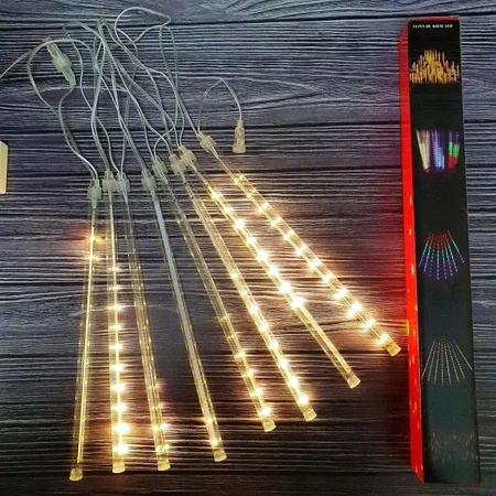 SOPLE METEORYTY 50CM 8 SOPLI SPADAJĄCY ŚNIEG OZDOBA BOŻE NARODZENIE CIEPŁE