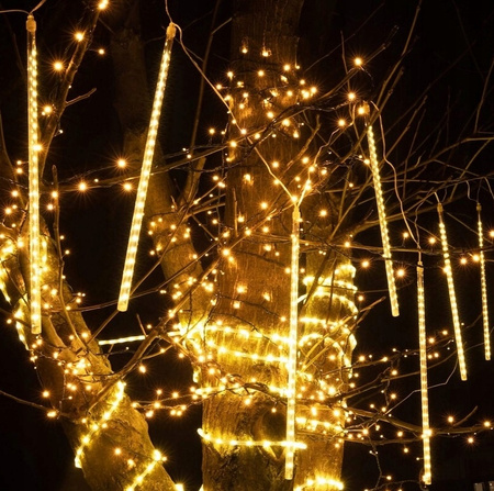 SOPLE METEORYTY 50CM 8 SOPLI SPADAJĄCY ŚNIEG OZDOBA BOŻE NARODZENIE CIEPŁE