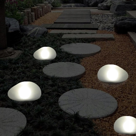 LAMPA SOLARNA LAMPKA OGRODOWA LED W KSZTAŁCIE KAMIENIA WBIJANA DEKORACYJNA