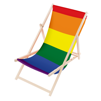 Leżak Drewniany ogrodowy plażowy premium TĘCZA WIELOKOLOROWA