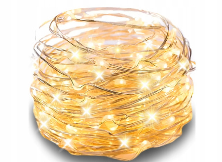 LAMPKI DRUCIKI 50 LED na baterie kolorowe drucik GIRLANDA NA STROIK RGB 5M