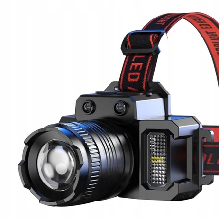 LATARKA CZOŁOWA ZOOM LAMPKA CZOŁÓWKA TAKTYCZNA CZUJNIK RUCHU IPX4 5 TRYBÓW