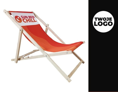 Leżak Reklamowy Z NADRUKIEM Ogrodowy Plażowy Twoje LOGO