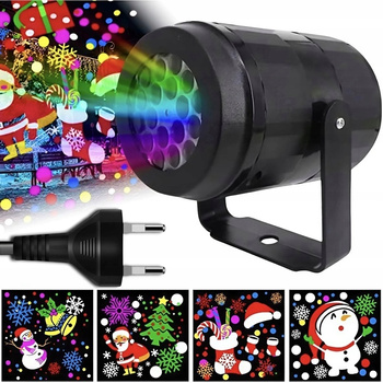 PRJEKTOR ŚWIĄTECZNY RZUTNIK LASEROWY LED NA DOM ŚNIEŻYNKI RGB WZORY