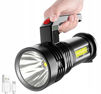 MOCNA LATARKA WIELOFUNKCYJNA 5x LED T6 WOJSKOWA 05