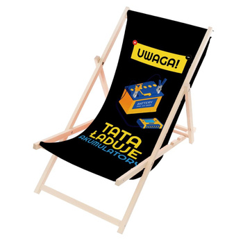 Leżak Drewniany ogrodowy plażowy premium TATA ŁADUJE AKUMULATORY