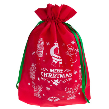 WOREK NA PREZENTY ŚWIĄTECZNY TORBA PREZENTOWA CZERWONY 35 cm na 25 cm