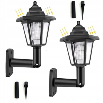RETRO LAMPA SOLARNA KINKIET NA ŚCIANE LUB WBIJANA DO OGRODU