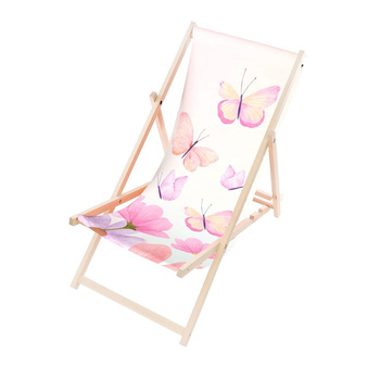 Leżak Drewniany ogrodowy plażowy premium MOTYLE