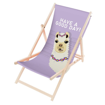 Leżak Drewniany ogrodowy plażowy premium HAVE A GOOD DAY!