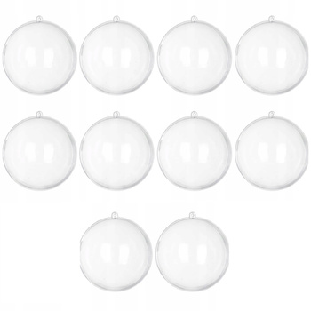 ZESTAW BOMBEK AKRYLOWYCH 10x OTWIERANE 10CM BOMBKI PRZEŹROCZYSTE